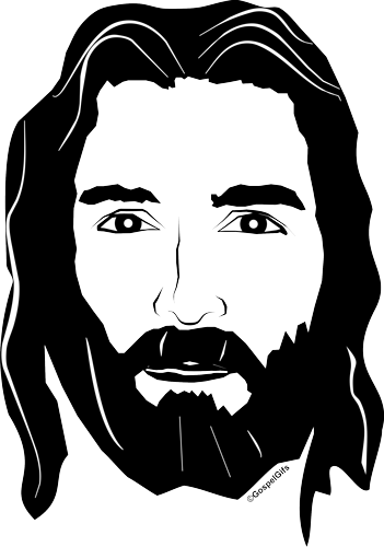 Original Free Christian Clip Art: Face of Jesus Christ in Black ...