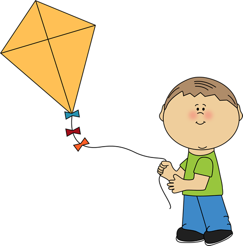 Boy Flying a Kite Clip Art - Boy Flying a Kite Image
