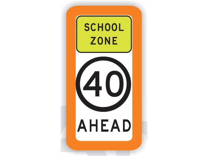 School Zone Speed Limit Ahead (QLD ONLY) Signs, R4-Q03ABC ...