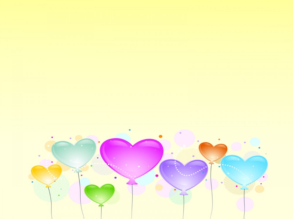 Clip art Love Balloons PPT Backgrounds - Blue, Green, Love, Pink ...