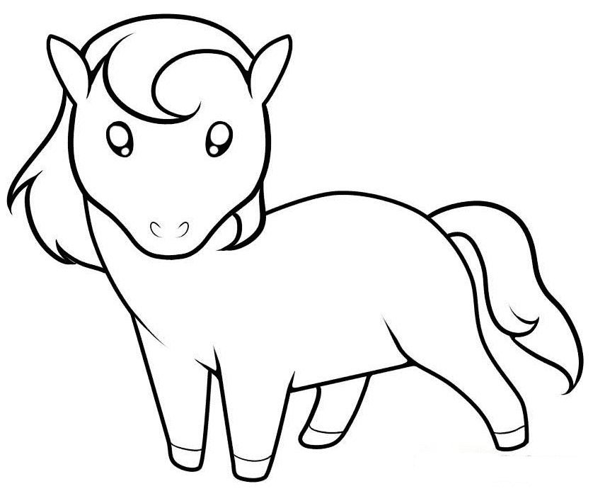 Download Cartoon Cute Little Horse Coloring Pages Or Print Cartoon ...