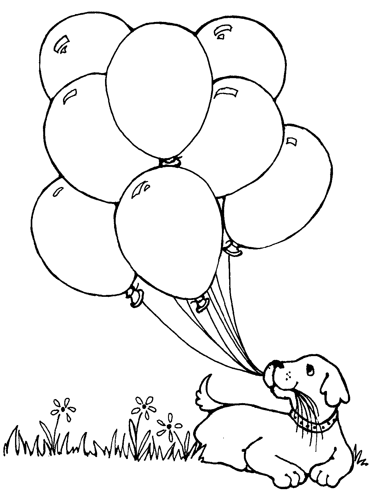 Birthday Balloons Clip Art Black And White - Gallery