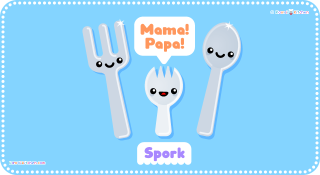 Cute Cartoon Food Jokes | Awww! Fork and Spoon have had a baby ...