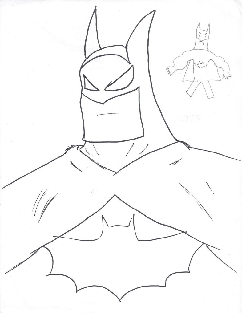 Batman line art by B-Drawer on DeviantArt