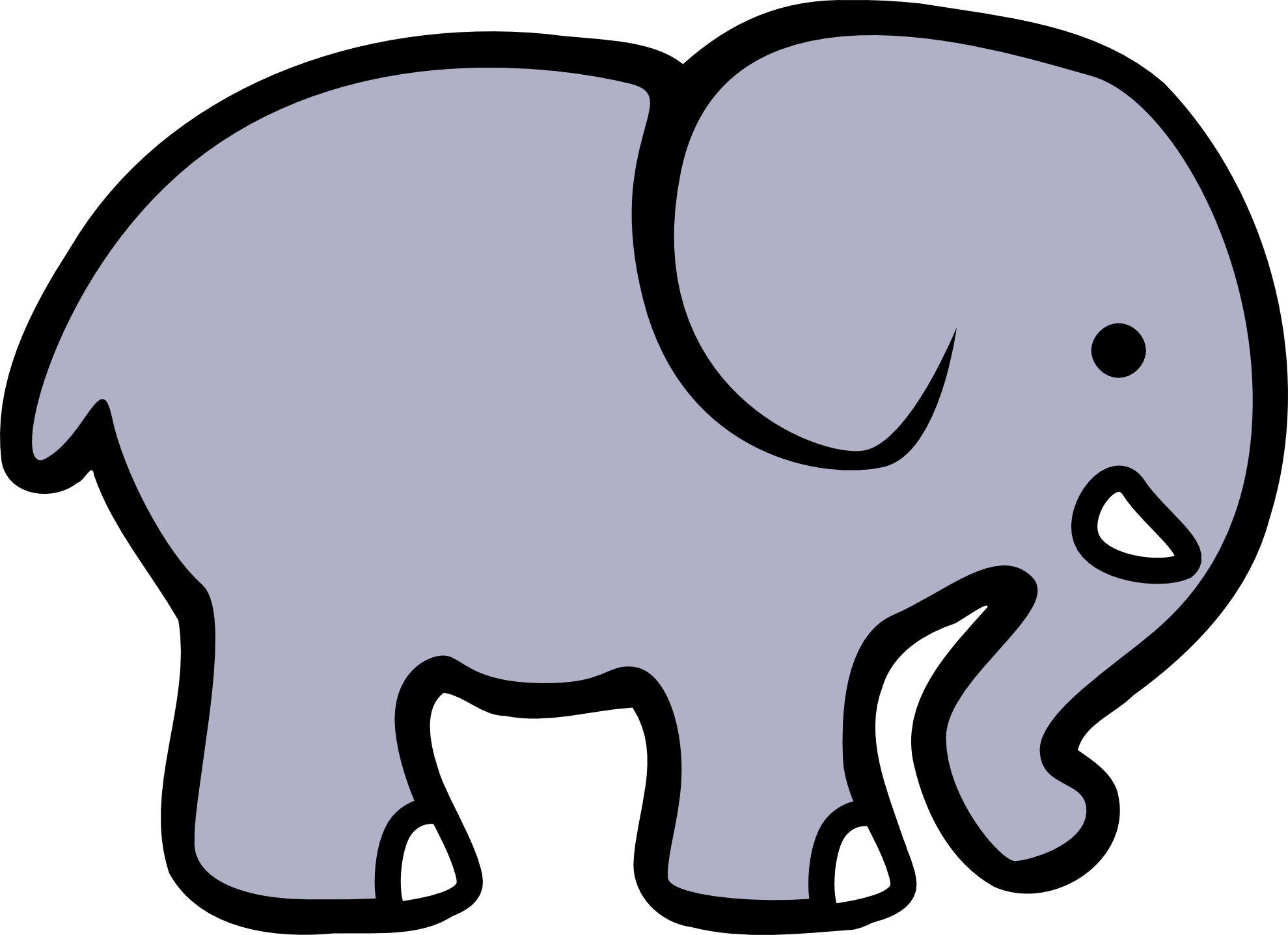clipartist.net » Clip Art » d elephant black white line lemmling ...