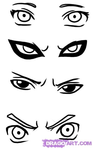 How to Draw Naruto Eyes, Step by Step, Naruto Characters, Anime ...