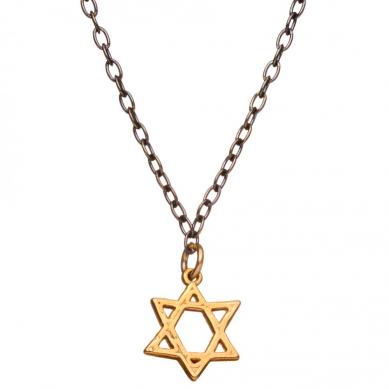 Jewish Star Necklace Two Tone at AlefBet.com