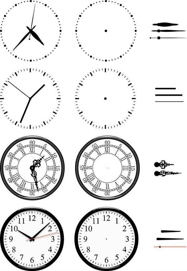 Hand-painted clock dial vector graphics | My Free Photoshop World