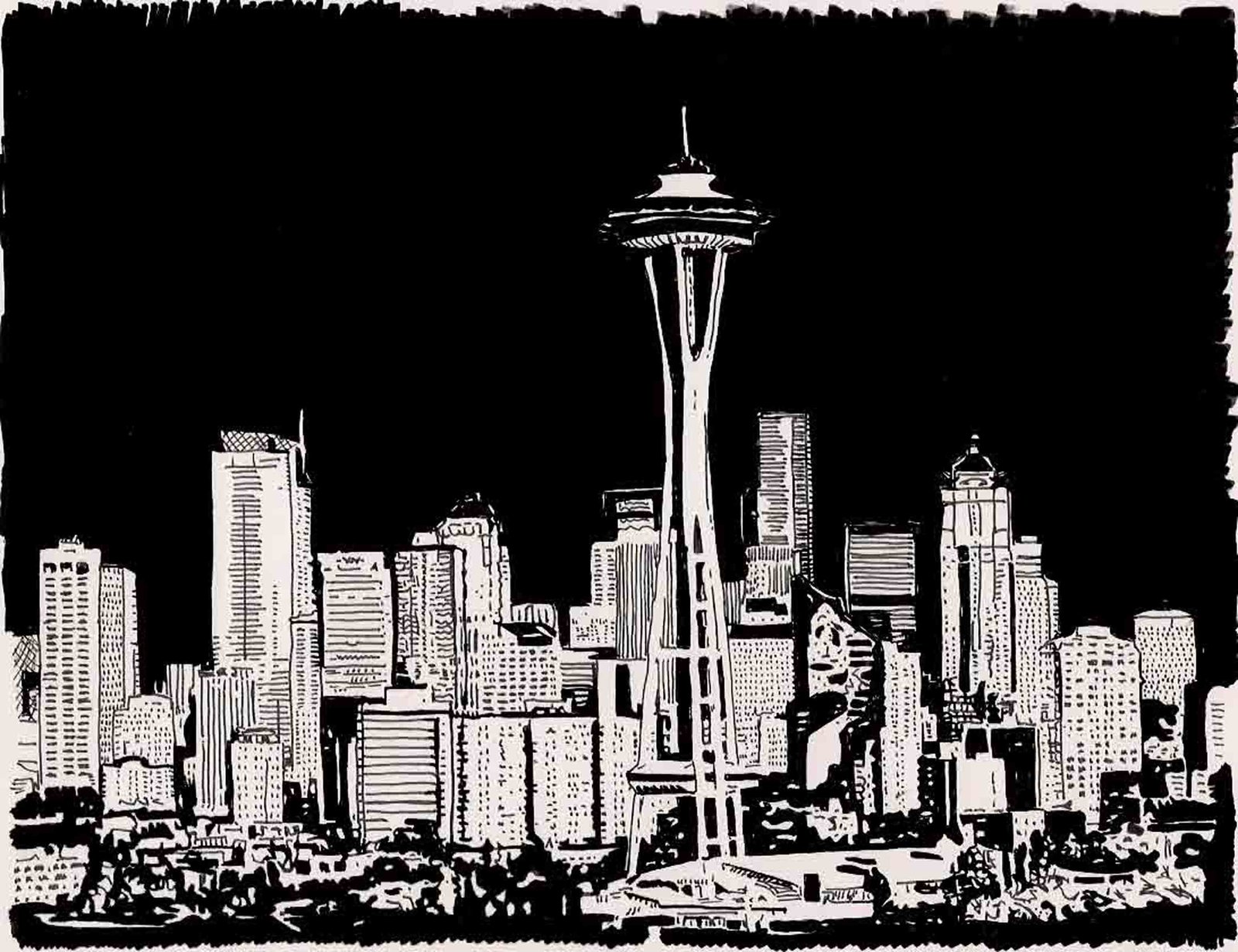 Seattle Skyline Stencil Cliparts co