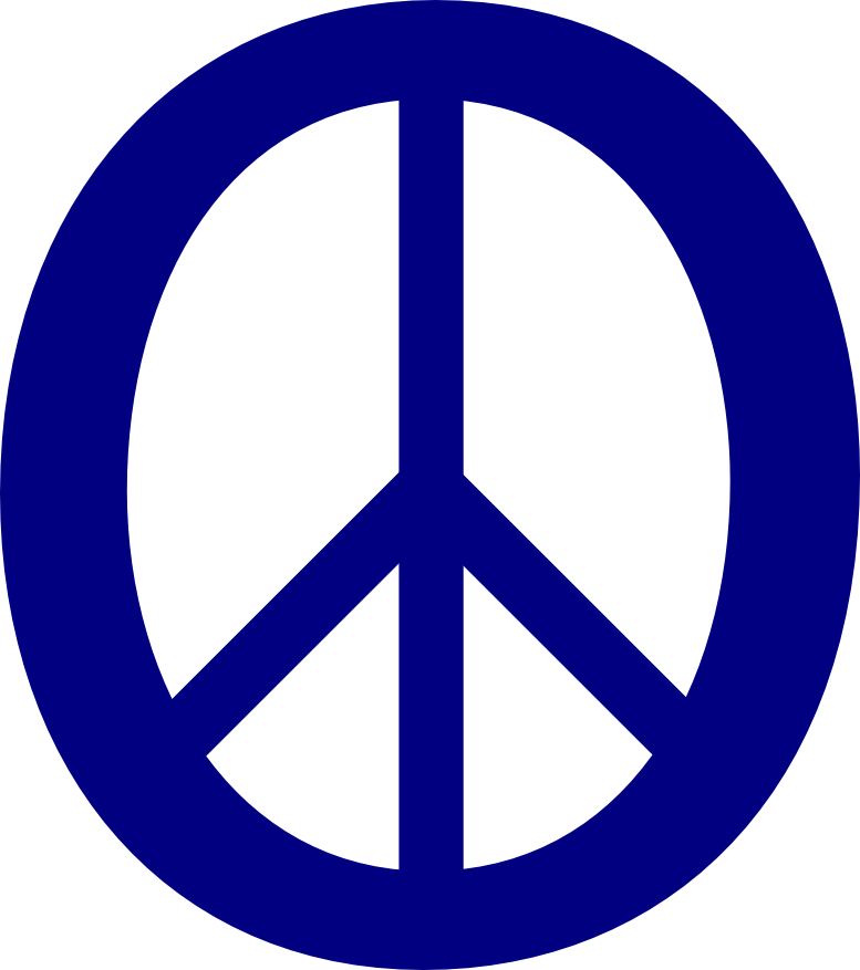Navy Blue Peace Symbol 11 Peace Symbol Sign CND Logo openclipart ...