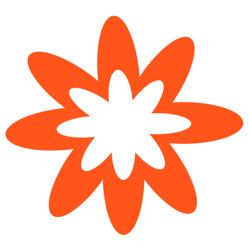 Clipart - Dark Orange Burst Flower