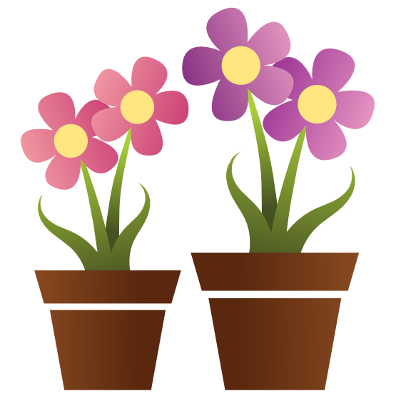 Free Pair of Flower in a Pot Clip Art
