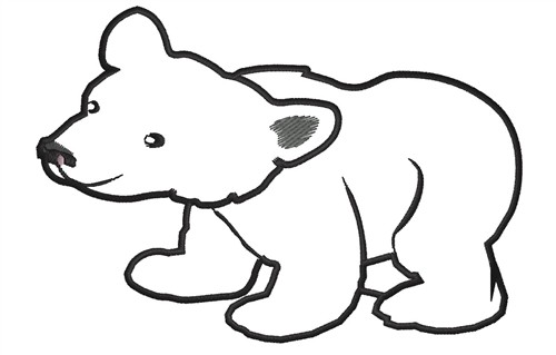 Animals Embroidery Design: Baby Polar Bear Outline from King ...