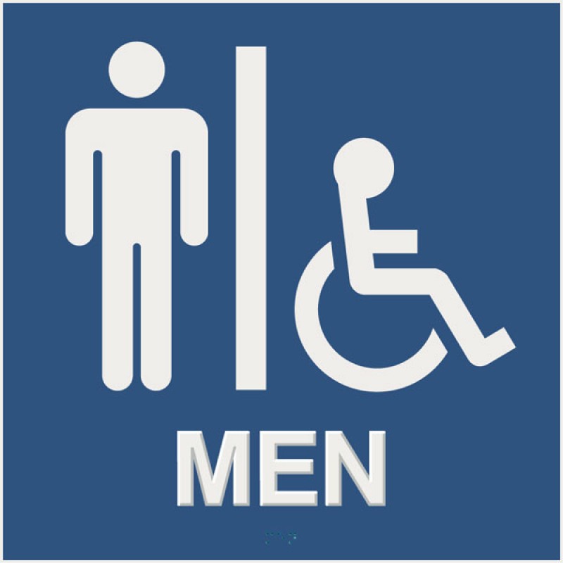 Standard ADA Compliant engraved Restroom Signs with Braille - Men