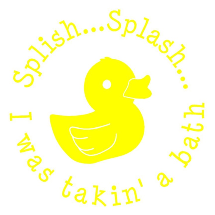 Wall Decal Children Rubber Duck Duckie Vinyl Sticker Splish Splash Ba…