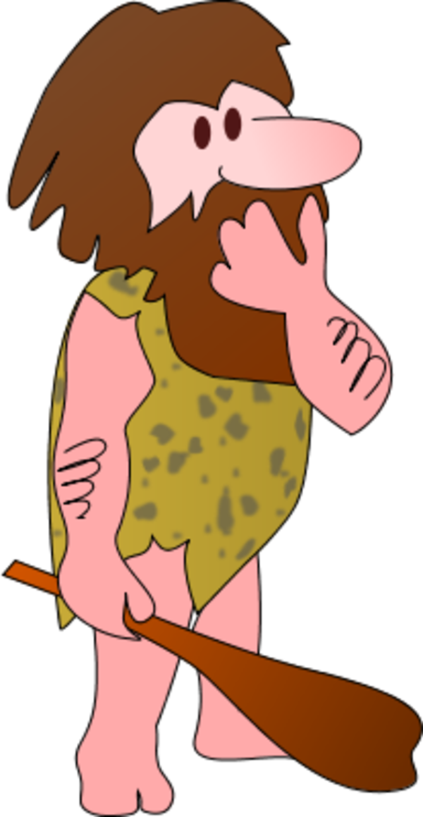 caveman thinking - vector Clip Art