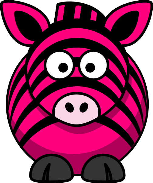 Pink Zebra clip art - vector clip art online, royalty free ...