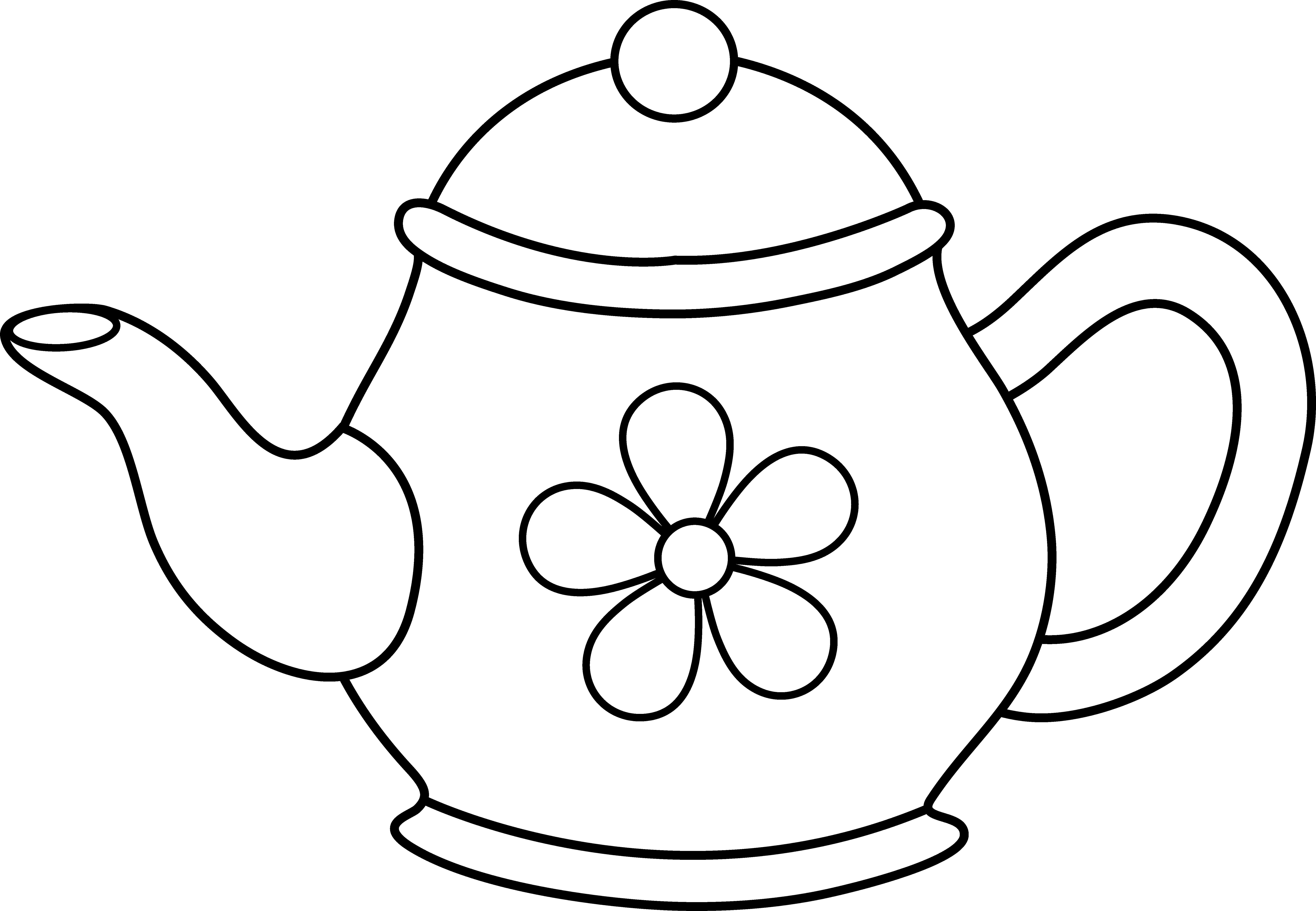 teapot and teacup Colouring Pages