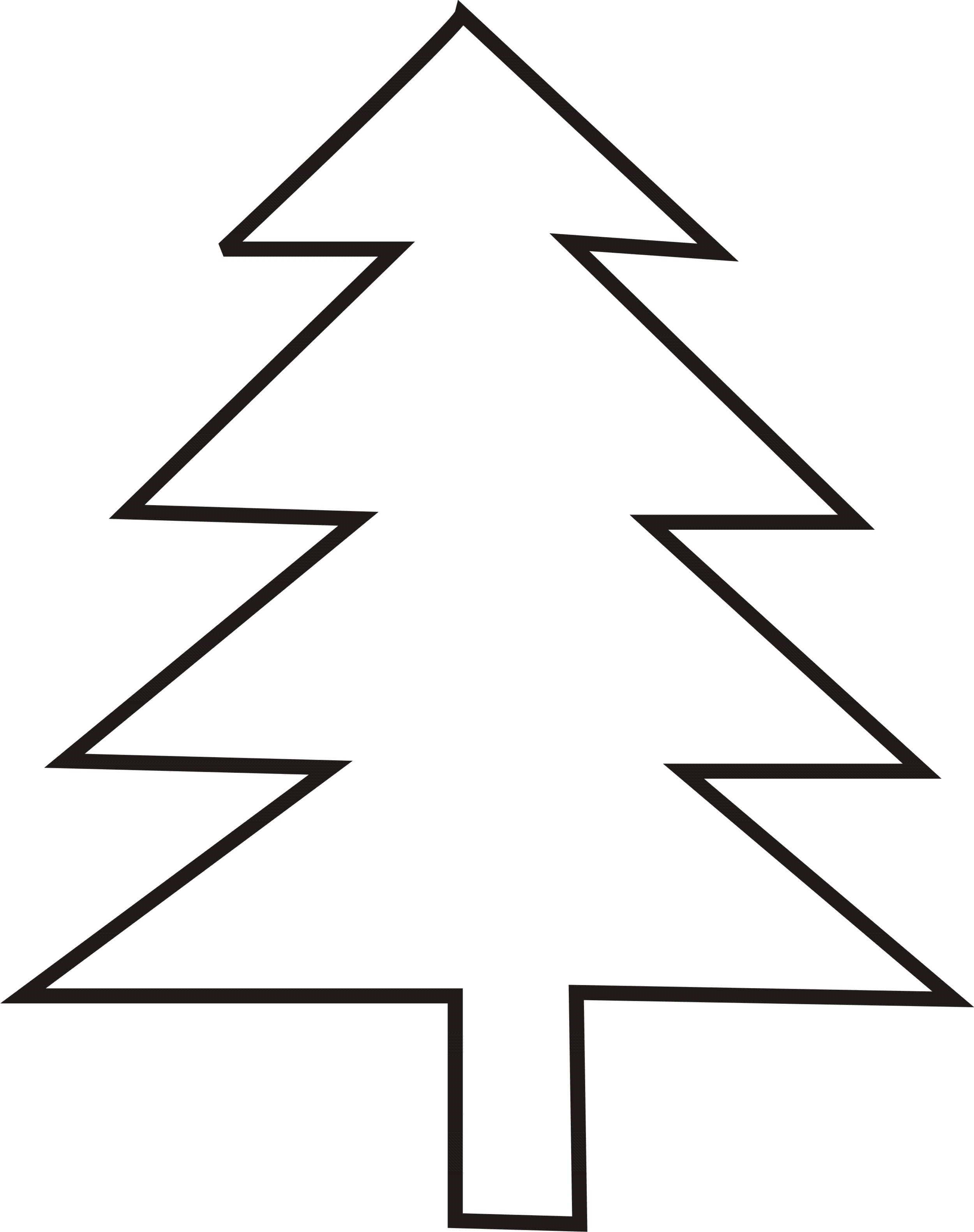 Xmas Stuff For > Christmas Tree Outline