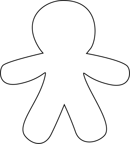 Black and White Blank Gingerbread Man Clip Art - Black and White ...