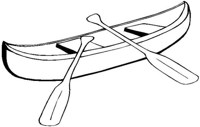 Canoe Coloring Book Page