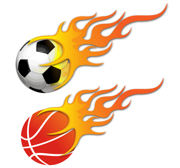 Vector Ball on Fire - Soccer Ball and Basketball Vector Free ...