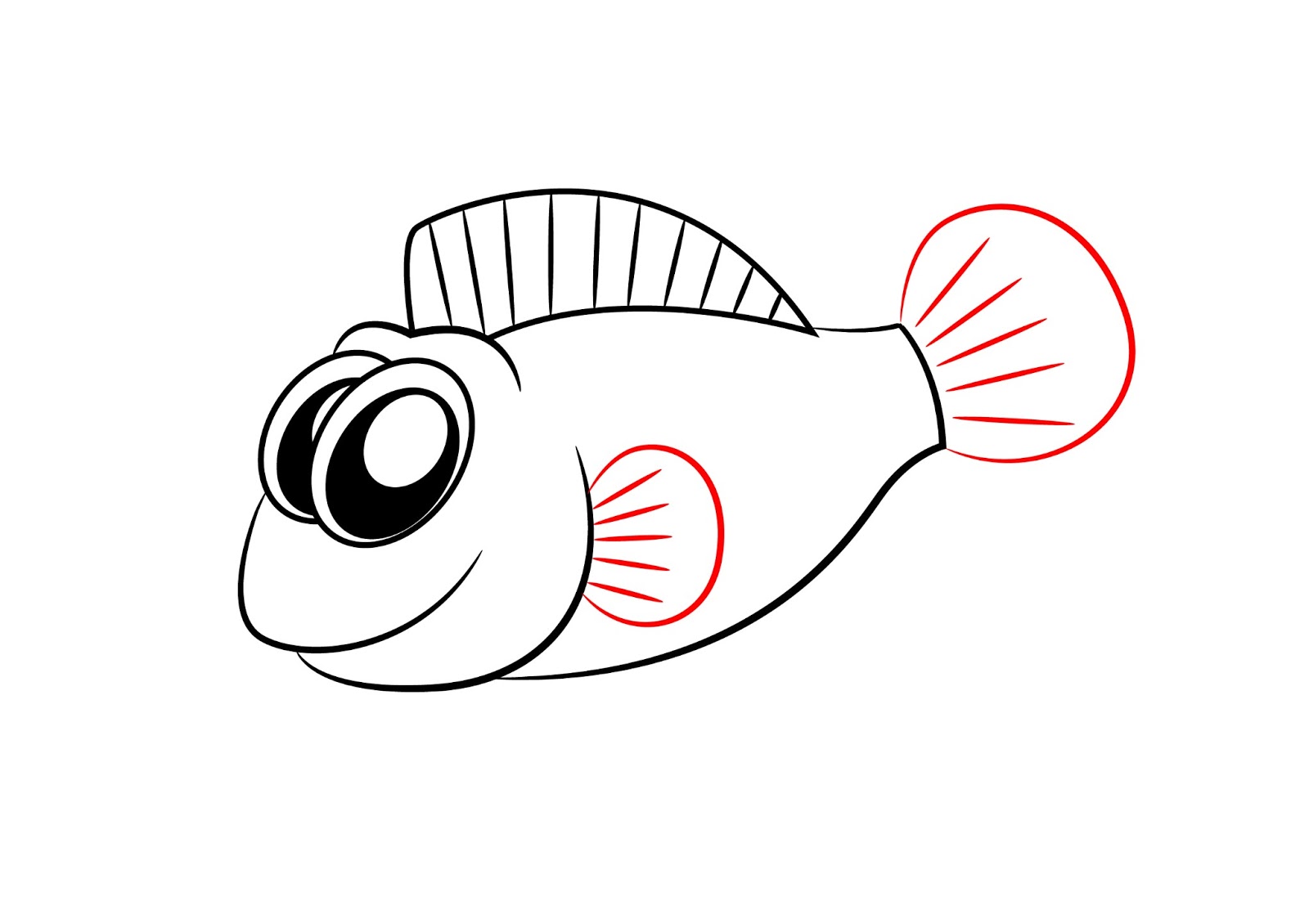 How To Draw A Cartoon Fish - Draw Central