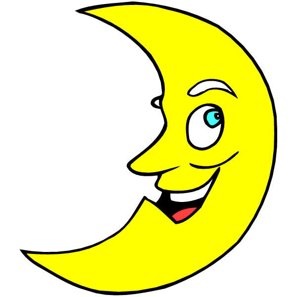 Cartoon Crescent Moon With A Funny Faces Free Clip Art - ClipArt ...