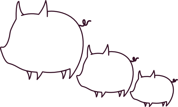 Pig Outline clip art - vector clip art online, royalty free ...