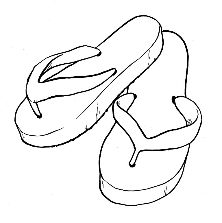 Flip Flop Coloring Pages Kids Images & Pictures - Becuo