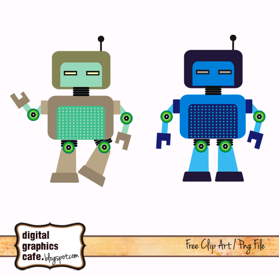 Free robot clipart for scrapbooking, crafting | Digital Graphics ...
