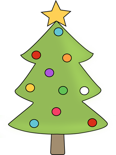 Christmas Tree with Colorful Ornaments Clip Art - Christmas Tree ...