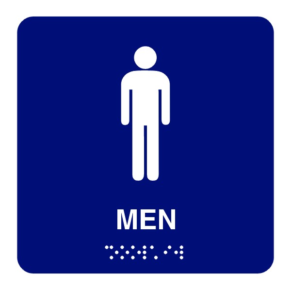 8x8 Men Restroom with Braille