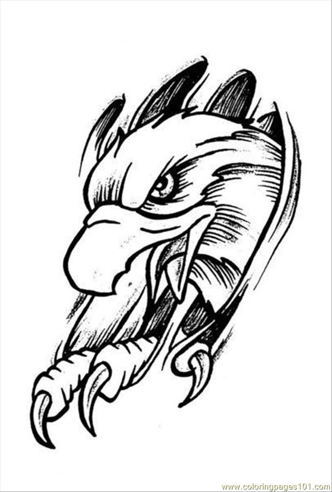 Coloring Pages Eagles Tattoo Design Prev 4 (Birds > Eagle) - free ...