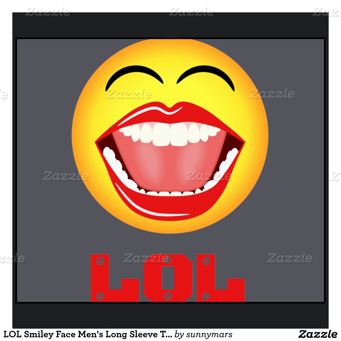 LOL Smiley Face Men's Long Sleeve Tee | Zazzle