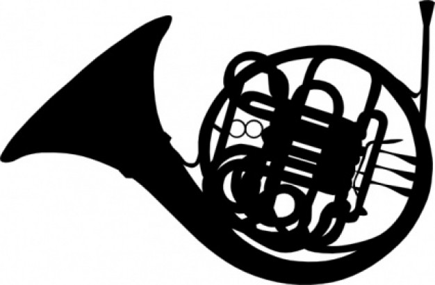 French Horn Silhouette clip art Vector | Free Download