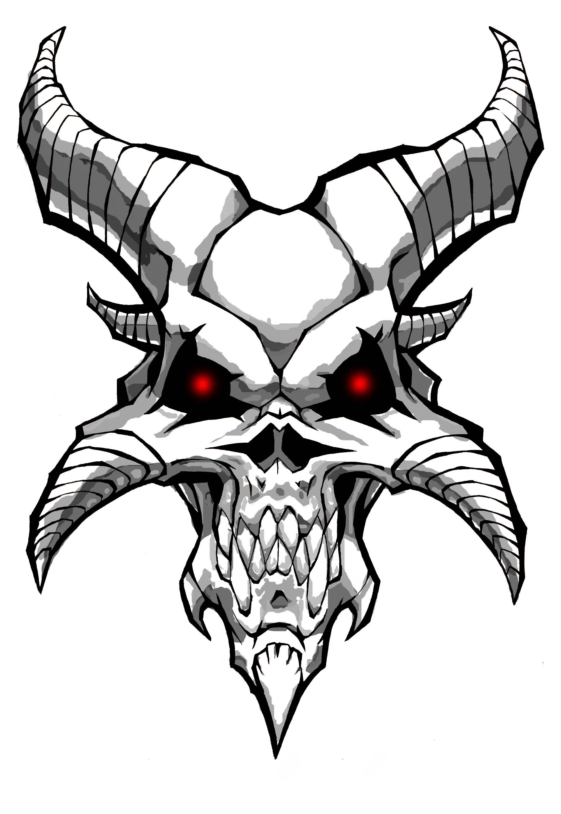 demon skull sketch