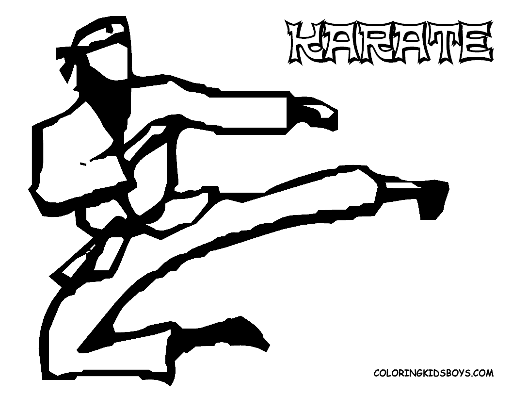 Free coloring pages of karate
