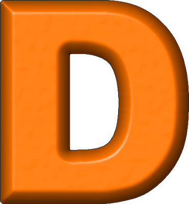Presentation Alphabets: Orange Refrigerator Magnet D