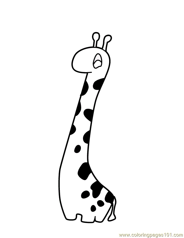 Coloring Pages Cartoon giraffe (Mammals > Giraffe) - free ...