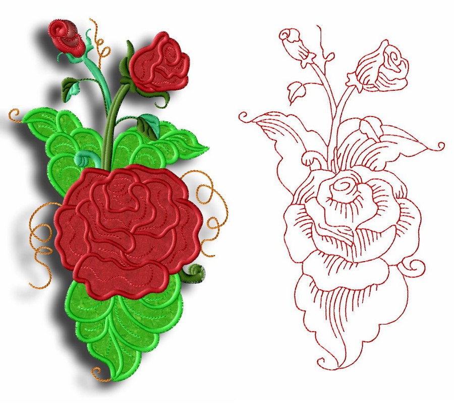 Victorian Rose Appliques | Machine Embroidery Designs By Sew Swell