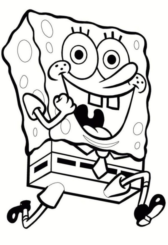 Coloring Pages For Kids Spongebob Running - Cartoon Coloring pages ...