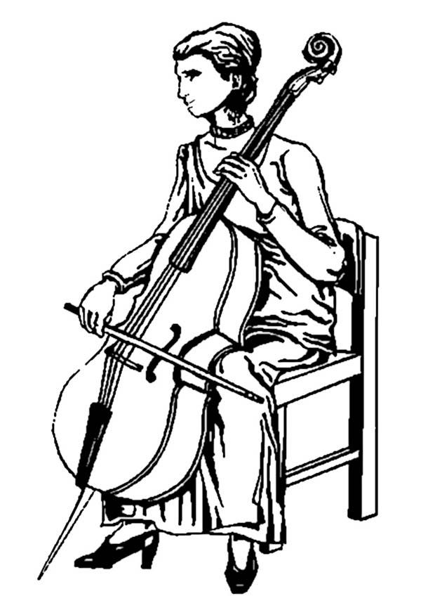 Cello Coloring Pages Images & Pictures - Becuo