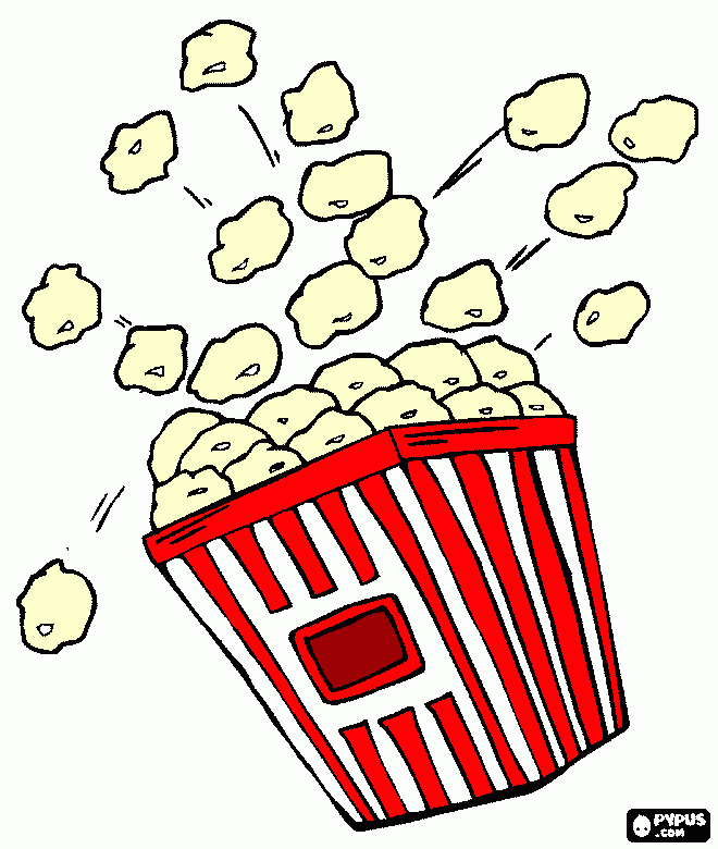 Popcorn bear Colouring Pages