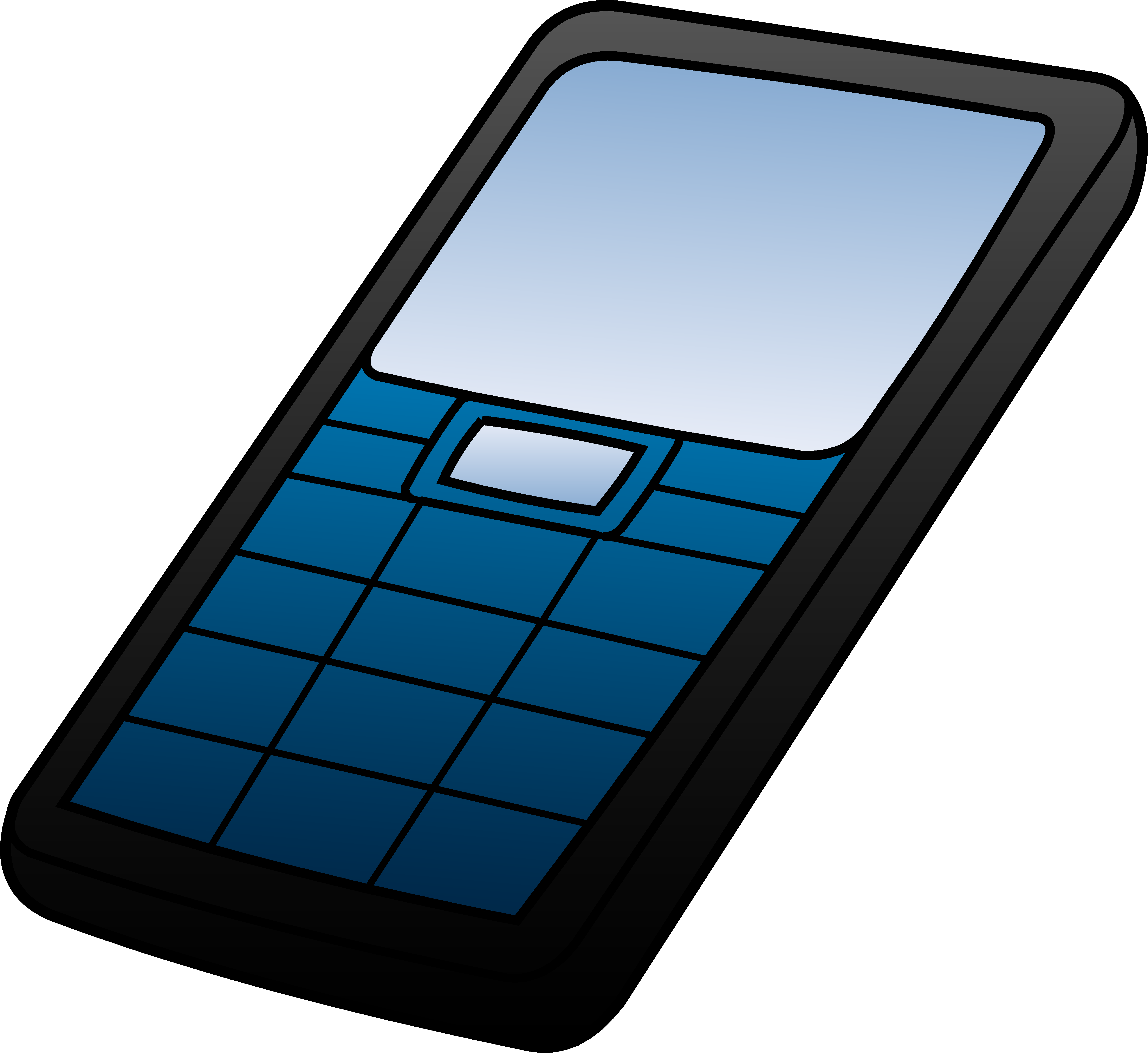Blue and Black Cell Phone Design - Free Clip Art