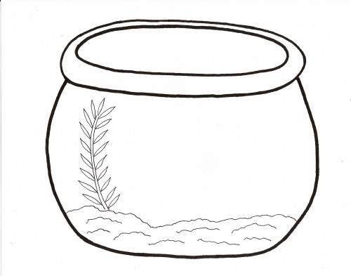 fish bowl coloring page