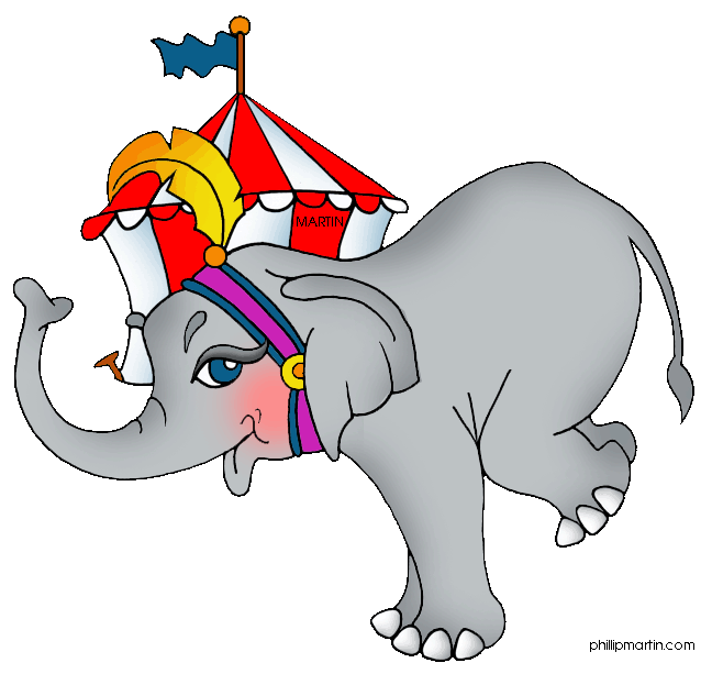 Free Animals Clip Art by Phillip Martin, Circus Elephant