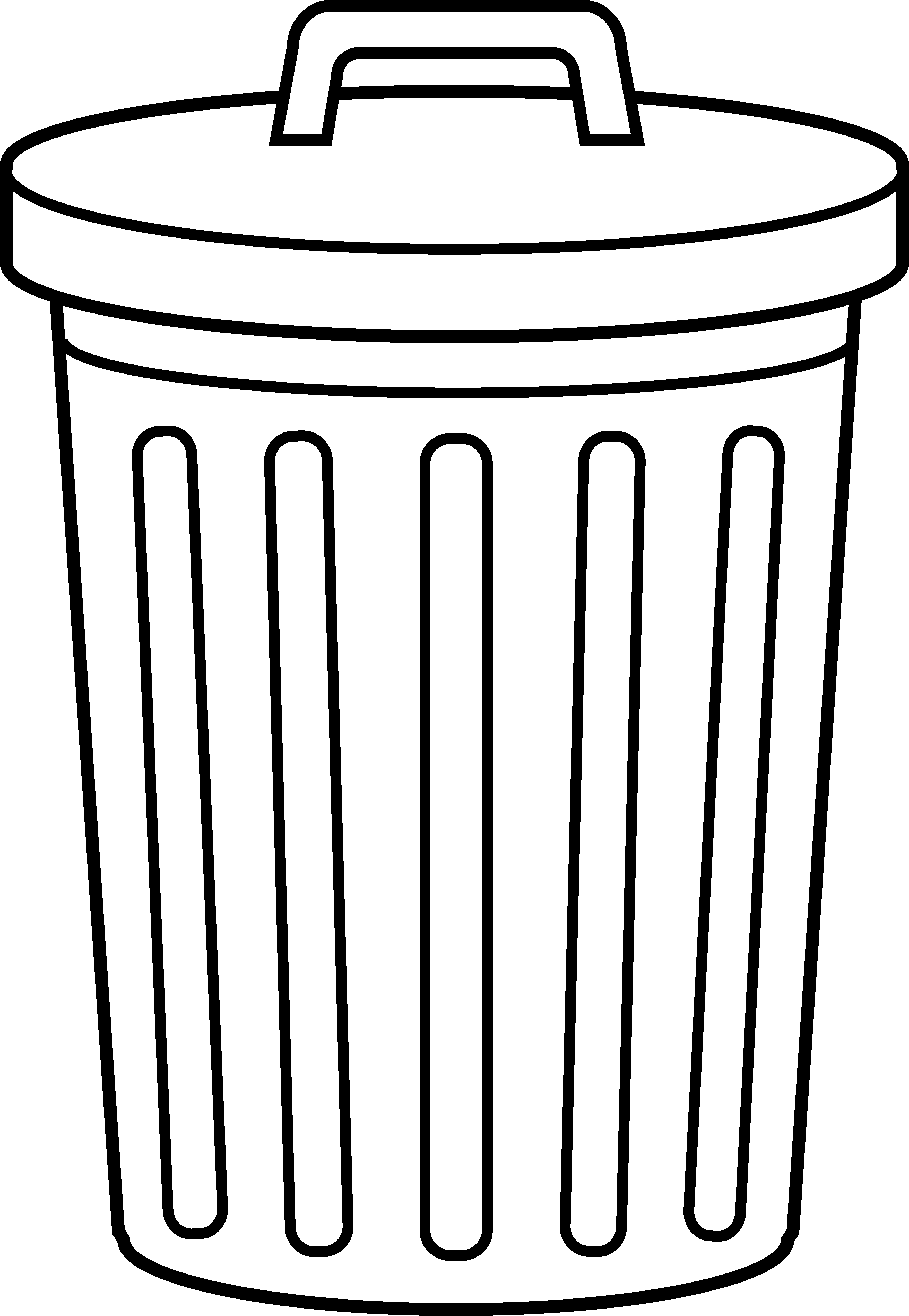 black and white trash can Colouring Pages