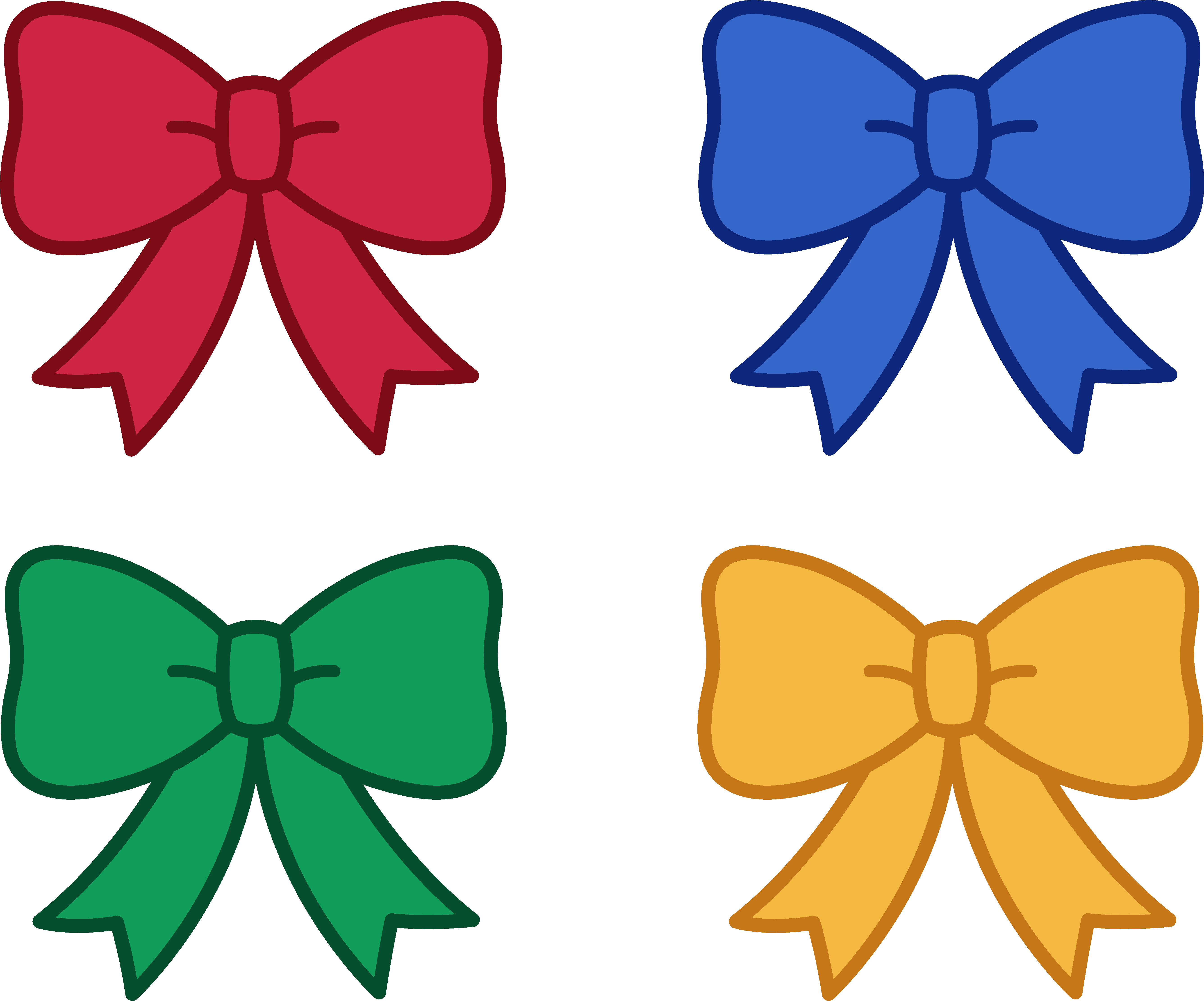 Cute Christmas Bows Clipart - Free Clip Art