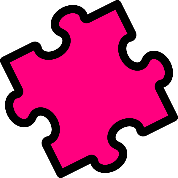 Pink Puzzle Piece clip art - vector clip art online, royalty free ...